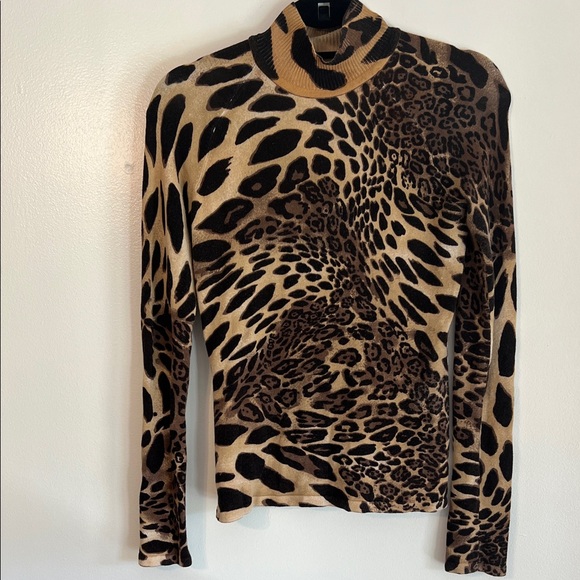 Cache Animal Print Knit Top - Picture 1 of 5